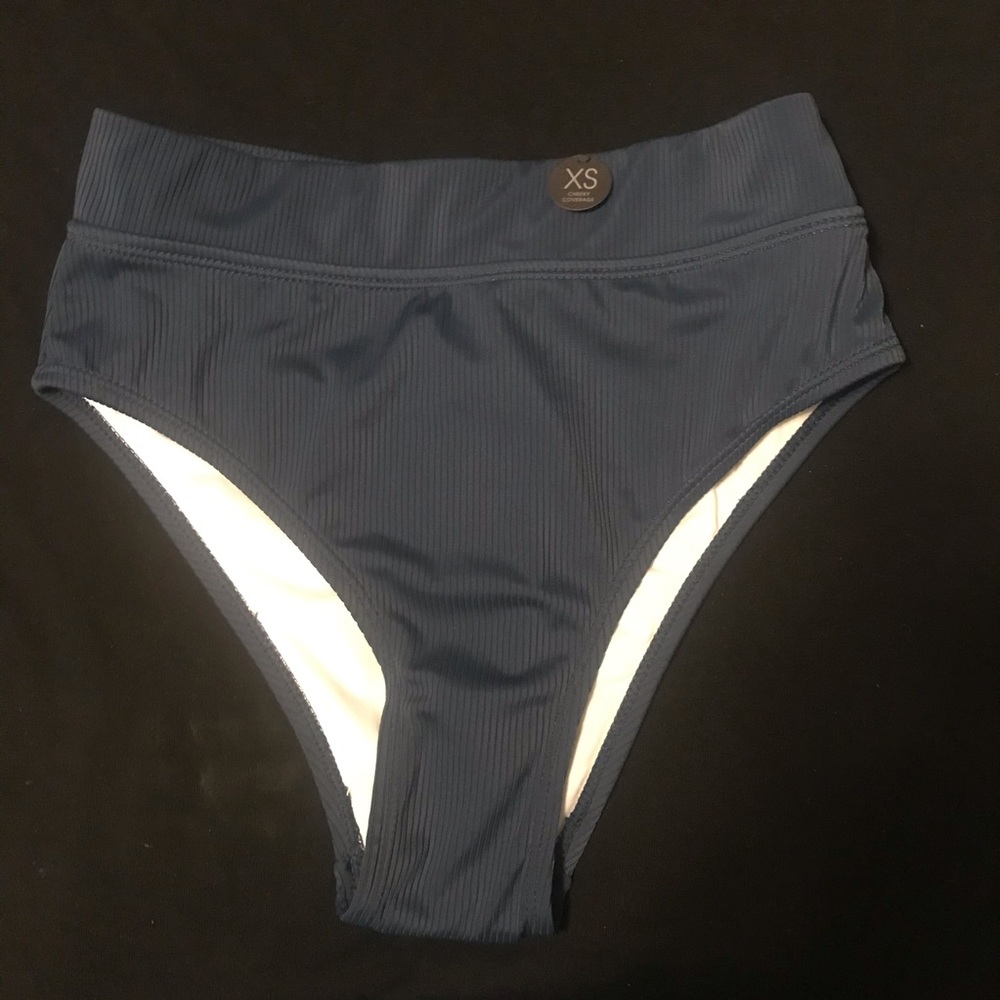 Cotton on dark blue high waisted bikini bottoms